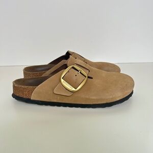 Birkenstock Boston Big Buckle Nubuck Color Tan 42